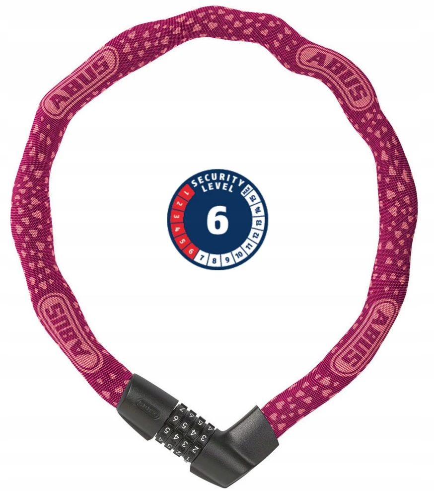 ABUS Tresor grandinėlė su užraktu 1385/75 cm. /sl6/ Vyšnių širdelė