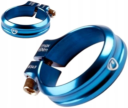 Accent Exe Mid 34.9mm mėlynas anoduotas balnelio atlošas su imbusiniu varžtu
