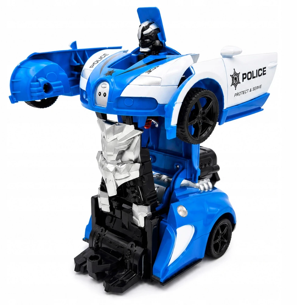 ACR AUTOMOBILIŲ ROBOTO NUOTOLINIO PULTO VALDYMAS 2in1 POLICIJA RC POLICIJA AUTOMOBILIŲ DŪMŲ LED TRANSFORMACIJA