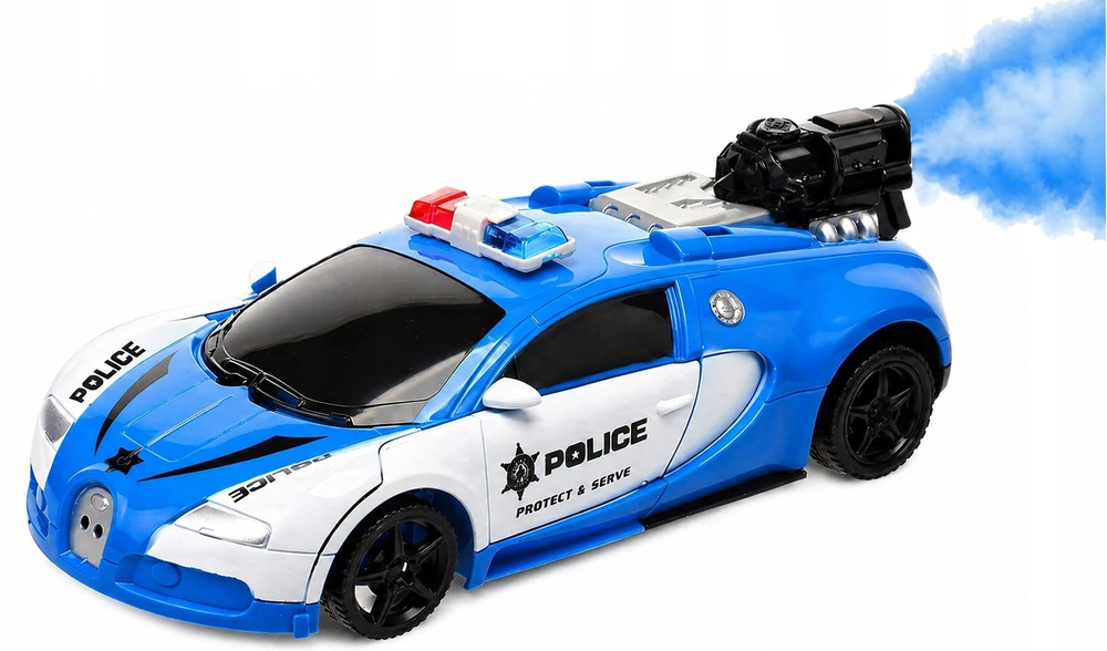 ACR AUTOMOBILIŲ ROBOTO NUOTOLINIO PULTO VALDYMAS 2in1 POLICIJA RC POLICIJA AUTOMOBILIŲ DŪMŲ LED TRANSFORMACIJA