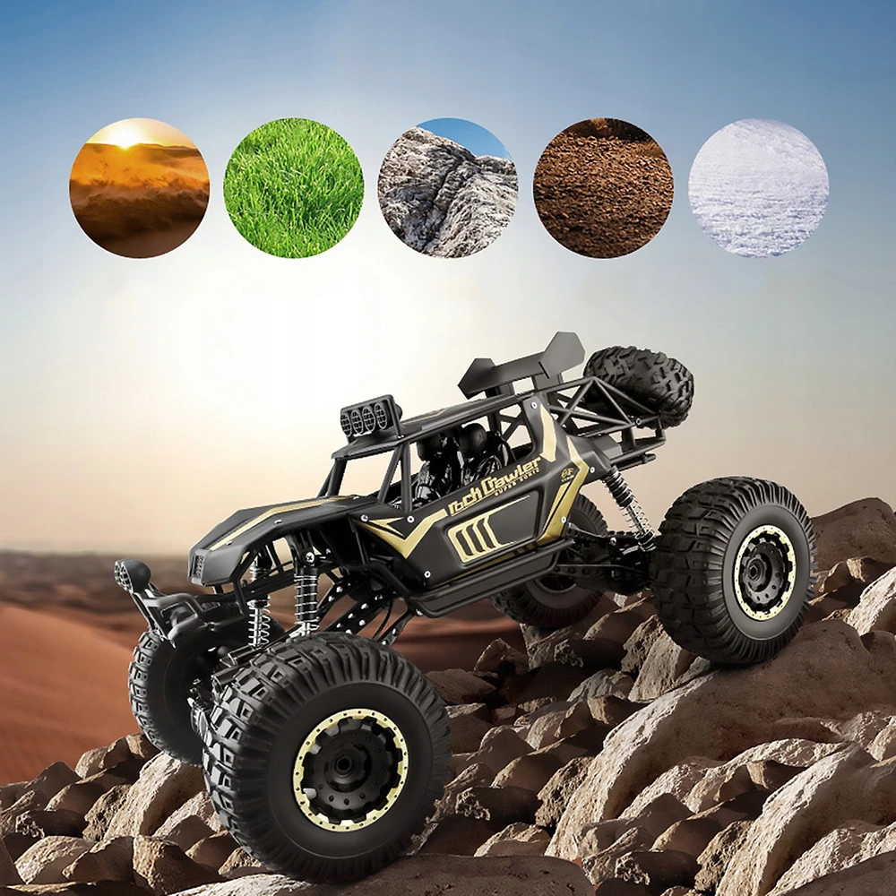 ACR BEKEELĖS NUOTOLINIO VALDYMO PULTAS AUTOMOBILIS 4x4 METAL AUTO GIANT RC 51cm LED 2 baterijos