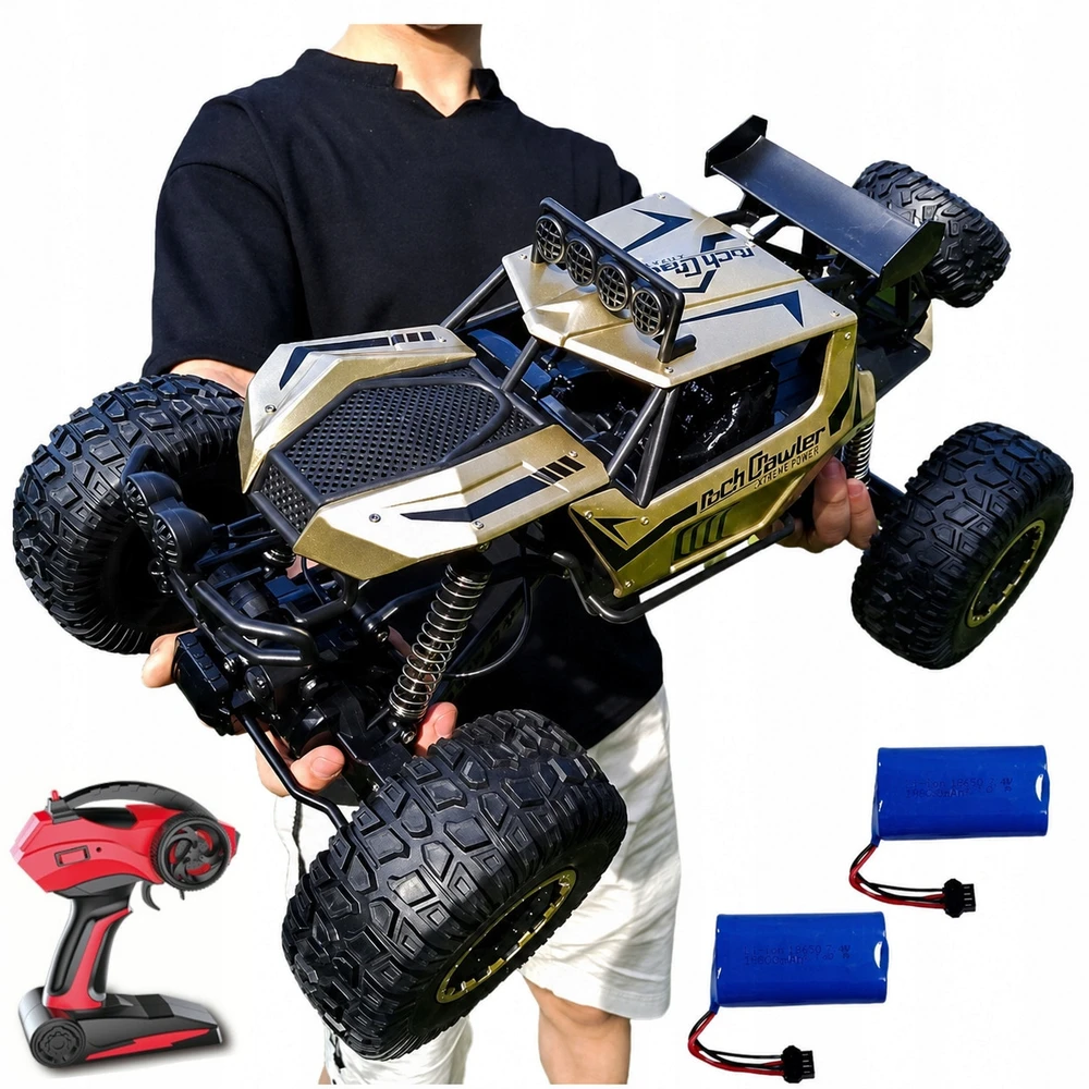 ACR BEKEELĖS NUOTOLINIO VALDYMO PULTAS AUTOMOBILIS 4x4 METAL AUTO GIANT RC 51cm LED 2 baterijos