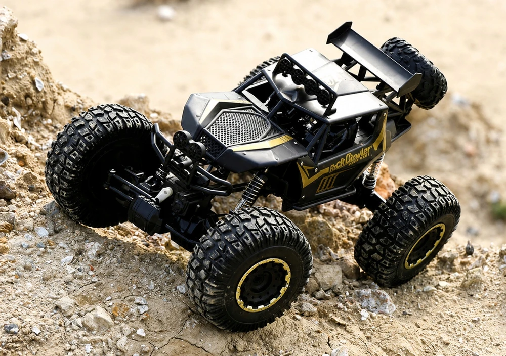 ACR BEKEELĖS NUOTOLINIO VALDYMO PULTAS AUTOMOBILIS 4x4 METAL AUTO GIANT RC 51cm LED 2 baterijos