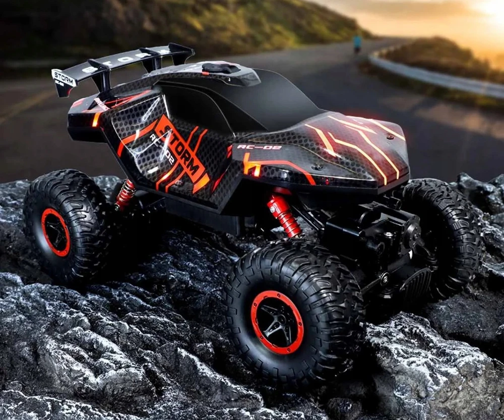 ACR DIDELIS RC AUTOMOBILIS BEKEELĖS RC AUTOMATINIS NUOTOLINIO VALDYMAS LED ŠVIESOS DŪMA