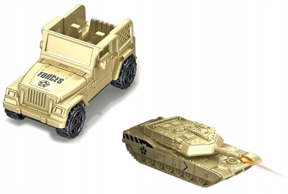 ACR DIDELIS TANKŲ RINKINYS KARINĖ BAZĖ 2IN1 TRANSPORTO PRIEMONĖS KAREIŲ RAKETU ARMIJAI