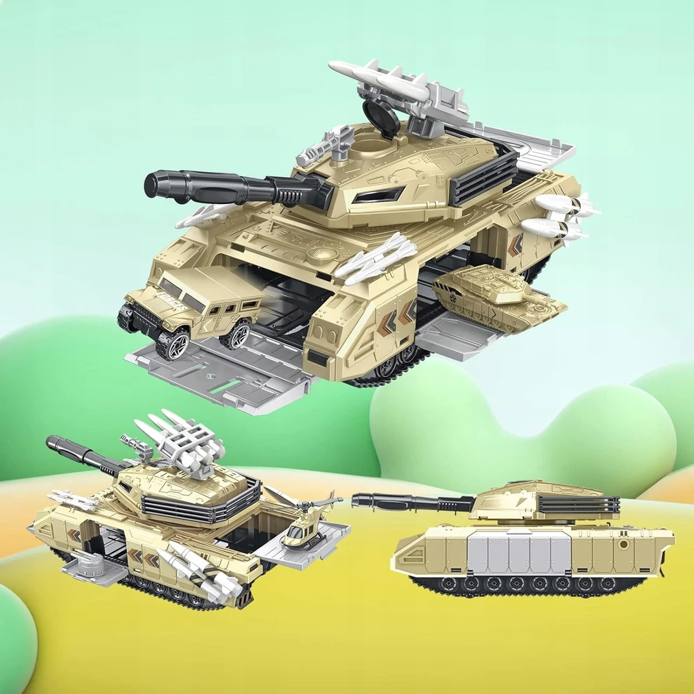 ACR DIDELIS TANKŲ RINKINYS KARINĖ BAZĖ 2IN1 TRANSPORTO PRIEMONĖS KAREIŲ RAKETU ARMIJAI