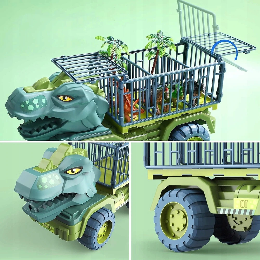 ACR DINOZAURŲ Sunkvežimis DIDELIS AUTOMOBILIS T-REX TIR 15x DINOZAURS DINO TRANSPORTER