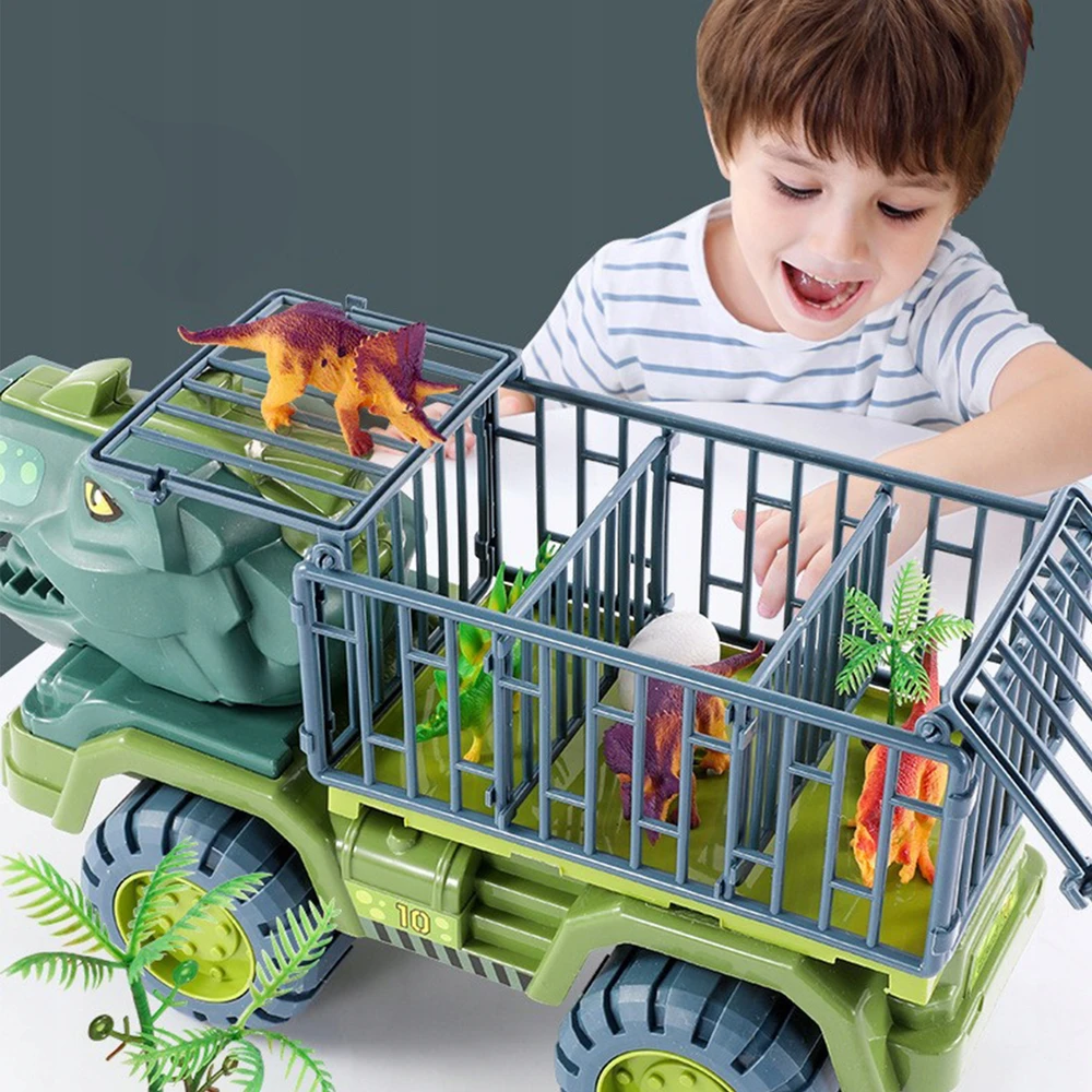 ACR DINOZAURŲ Sunkvežimis DIDELIS AUTOMOBILIS T-REX TIR 15x DINOZAURS DINO TRANSPORTER