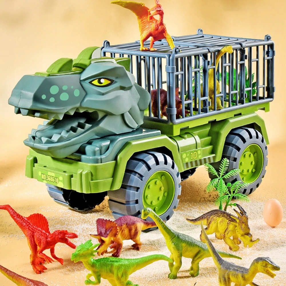 ACR DINOZAURŲ Sunkvežimis DIDELIS AUTOMOBILIS T-REX TIR 15x DINOZAURS DINO TRANSPORTER