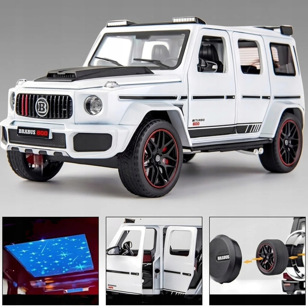 ACR MERCEDES G KLASĖS BRABUS G800 METAL AUTOMOBILIŲ MODELIS 1:24 ŠVIESUS GARSO