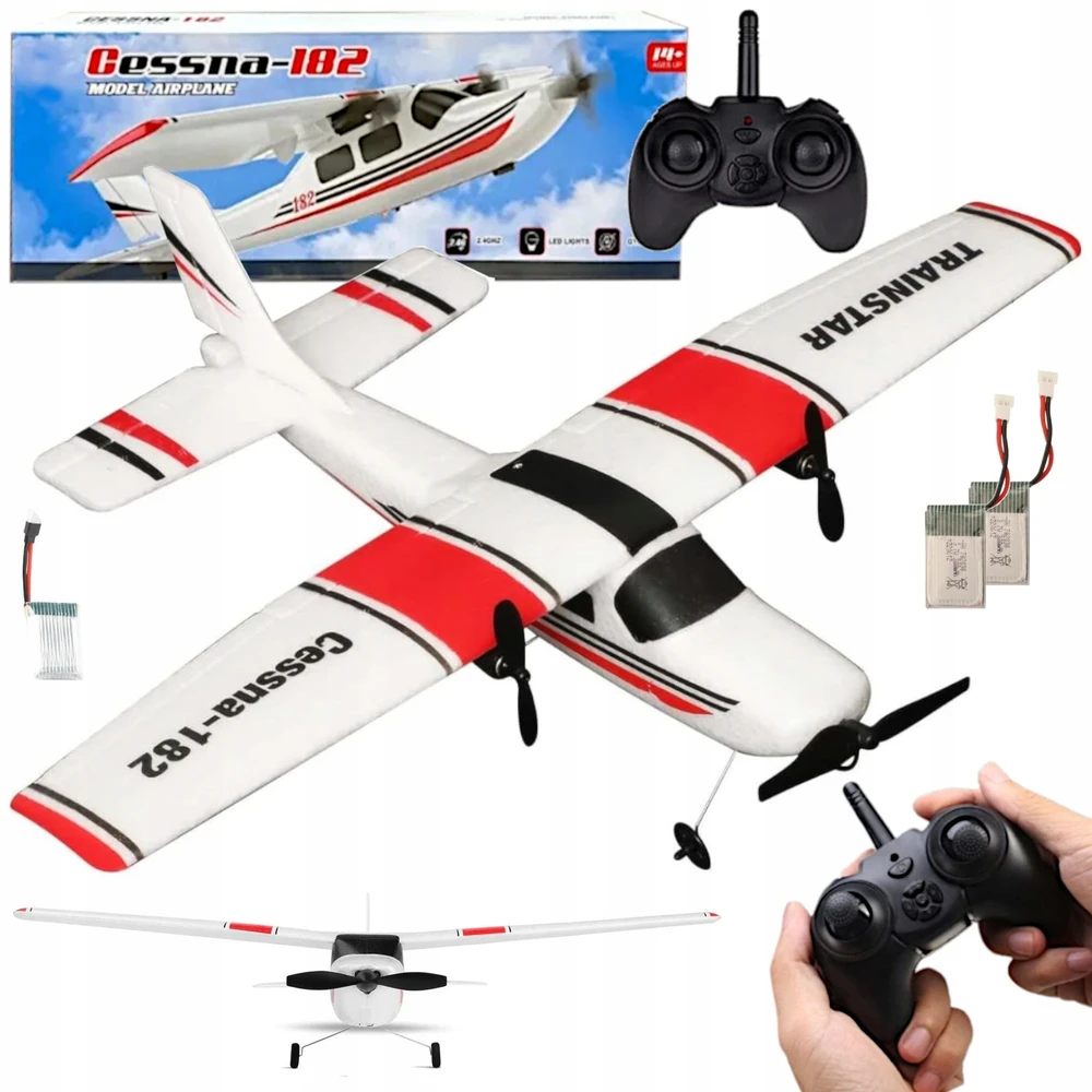 ACR NUOTOLINIO KONTROLĖS LĖKTUVO SKRYDOJO SKLYDYMO RC MODELIO CESSNA 182 Pultas 2 baterija