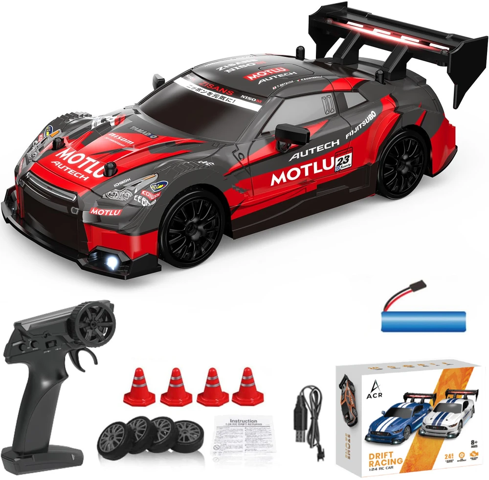 Nuotoliniu būdu valdomas ACR drift automobilis, 1:24, 4x4, LED