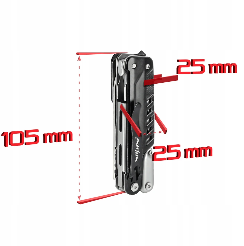 Activ/Space SURVIVAL MULTITOOL DAUGIAFUNKCINIS ĮRANKIS 6IN1 RINKINYS DIDELIS PEILIS + ŽIRKLĖS