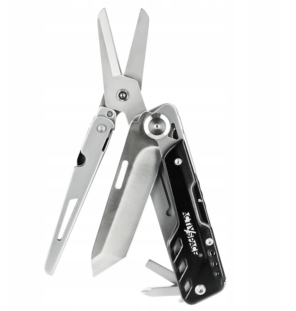 Activ/Space SURVIVAL MULTITOOL DAUGIAFUNKCINIS ĮRANKIS 6IN1 RINKINYS DIDELIS PEILIS + ŽIRKLĖS