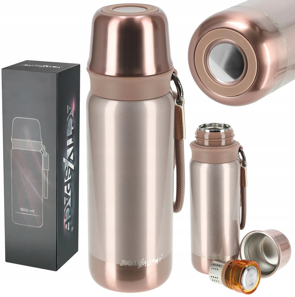 Activ/Space TURISTINIS TERMOSAS ARBATAI IR KAVAI, VAKUUMINIS SANTRAUKAS, PLIENAS PREMIUM 500ml