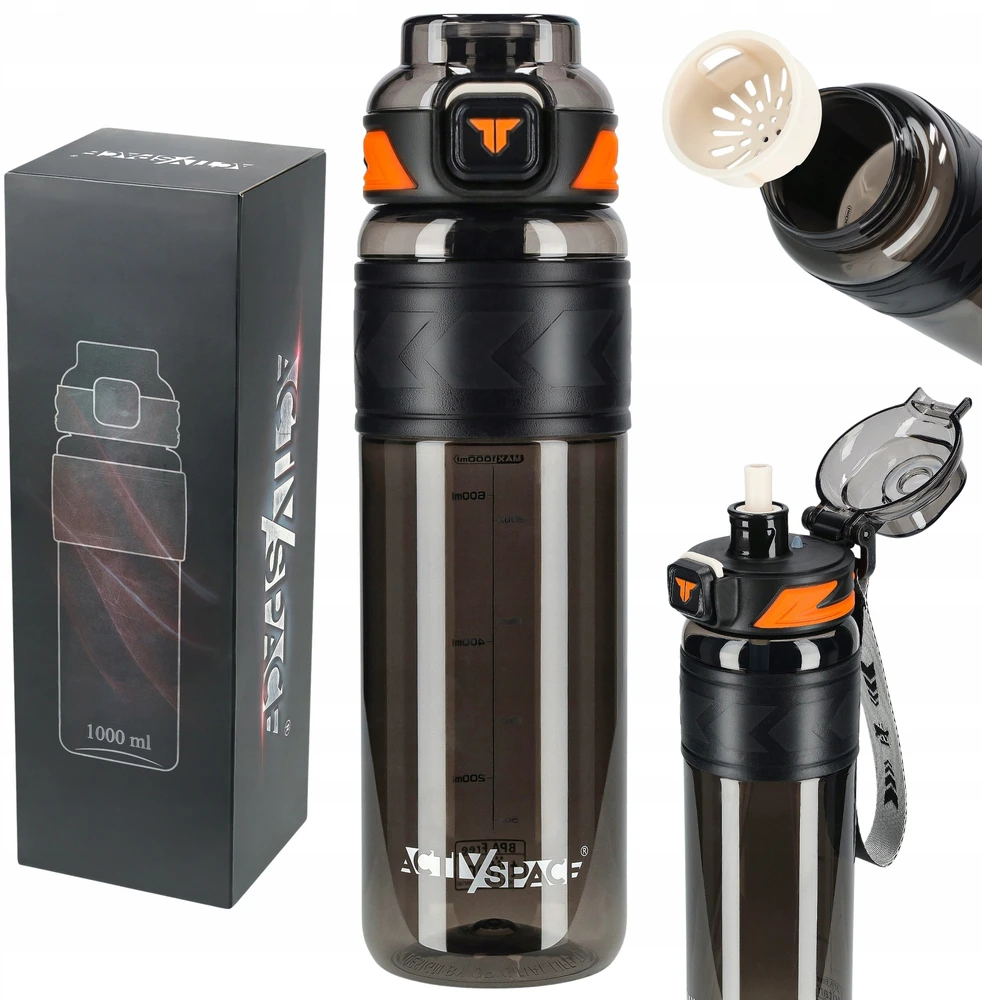 Gertuvė Activ/Space VANDENS BUTELĖS NUOTEKUS DARBAS SPORTINIS BUTELIS TRITANO MATAVIMO BUTELIS 1000ml AS