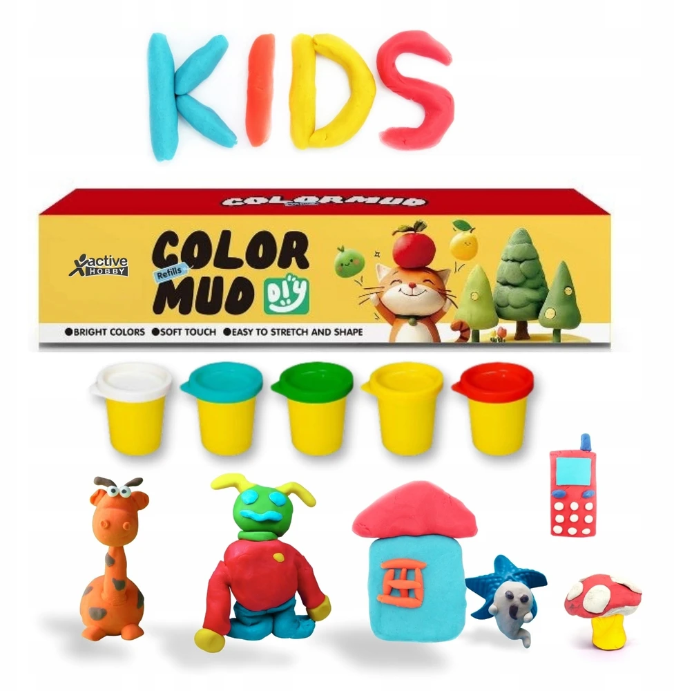 Active Hobby CASTRY PLAY Rinkinys vaikams, 5 vamzdeliai, pagrindinės spalvos