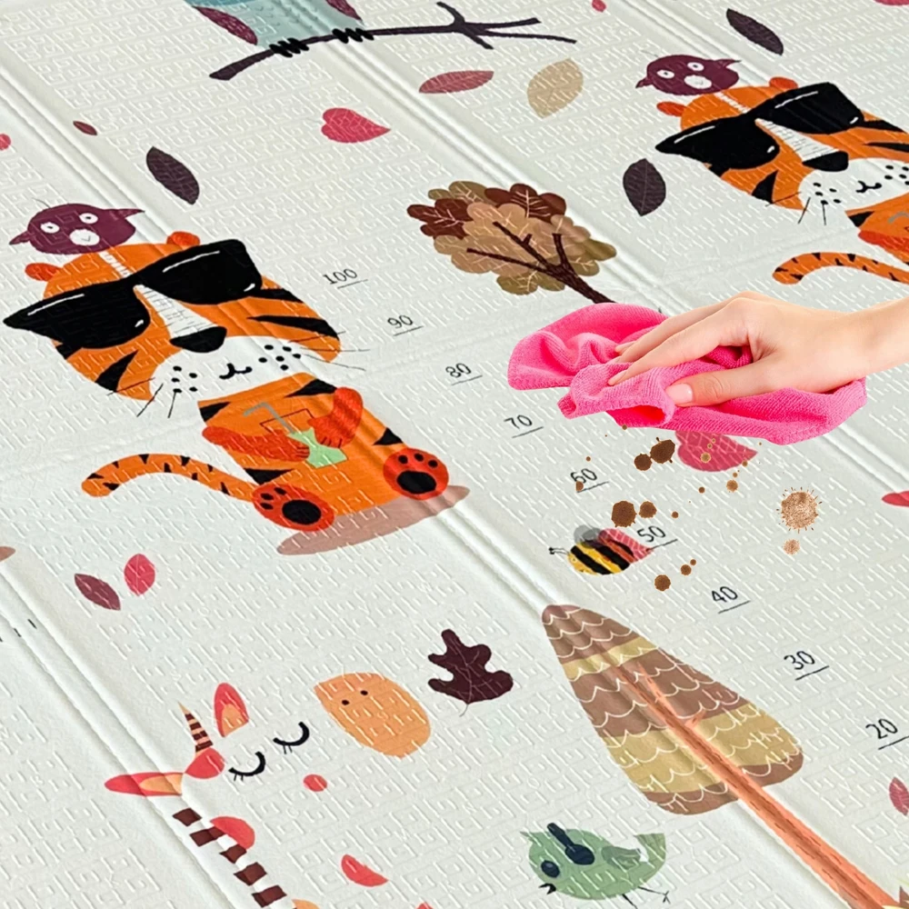 Active Hobby Dvipusis putplasčio kilimėlis Didelis sulankstomas Vaikams 180x200cm Gyvūnų Žemė