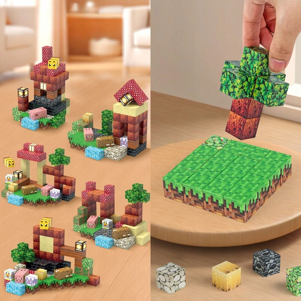 Active Hobby Magnetinės plytos PIXELS Cubes Statybinės plytos 100 vnt.