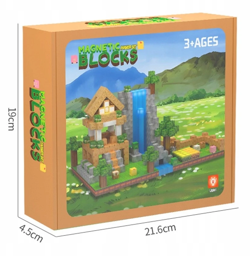 Active Hobby Magnetinės plytos Švytintys kubeliai PIXELS Statybinės plytos 138 vnt