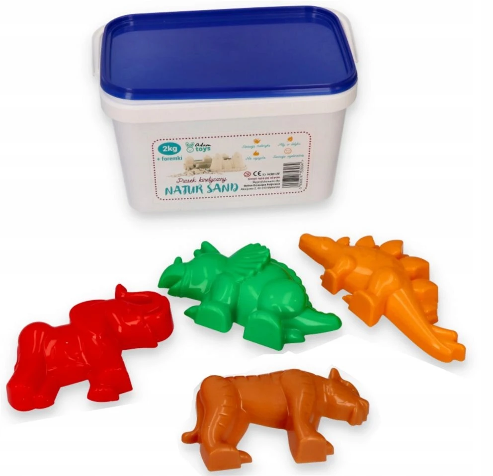 Adam Toys Kinetinis smėlis 2kg Vaikams 3+ Natūralaus smėlio molio Dinozaurų formelės