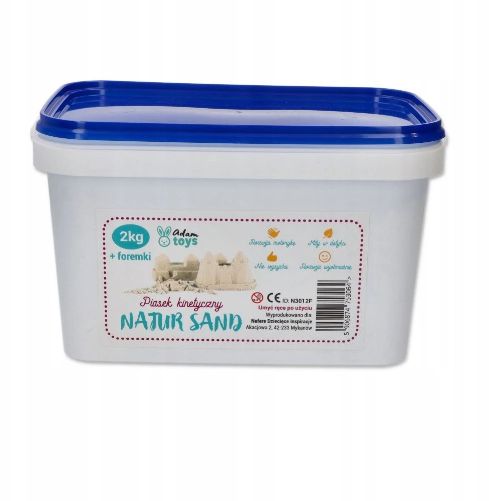 Adam Toys Kinetinis smėlis 2kg Vaikams 3+ Natūralaus smėlio molio Dinozaurų formelės