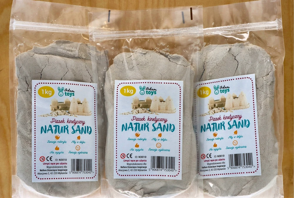 Adam Toys Magiczny POLSKI Piasek kinetyczny 3kg Rinkinys vaikams Naturalny woreczki
