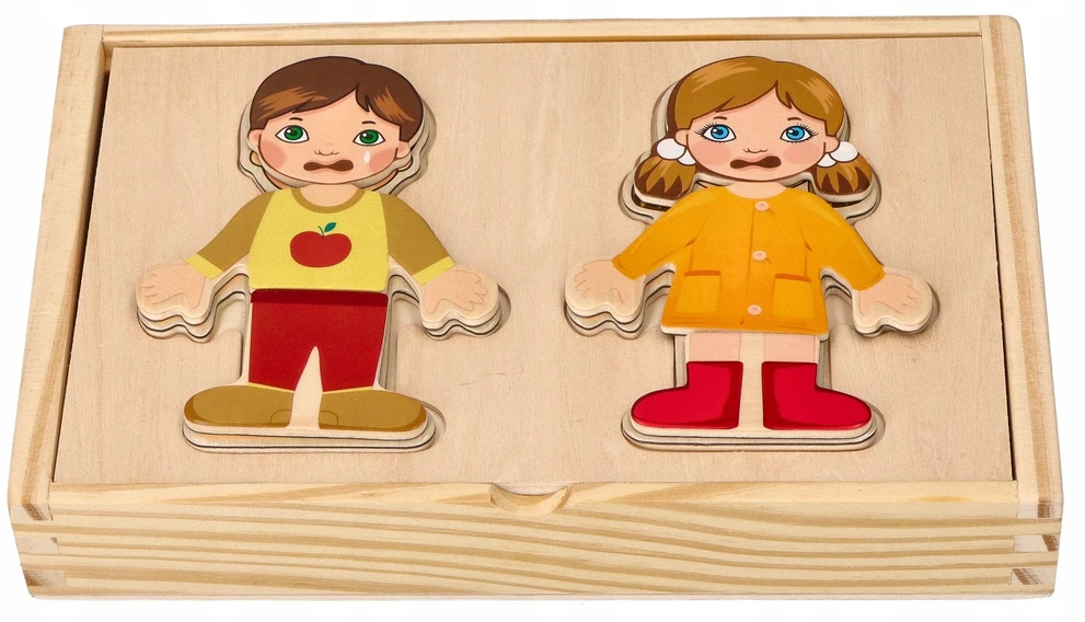 Adam Toys MAGNETINĖ SUKNELĖ SUKNELĖ VAIKAMS MEDINĖ DĖLĖLĖ ADOMO ŽAISLAI 24 Vnt.