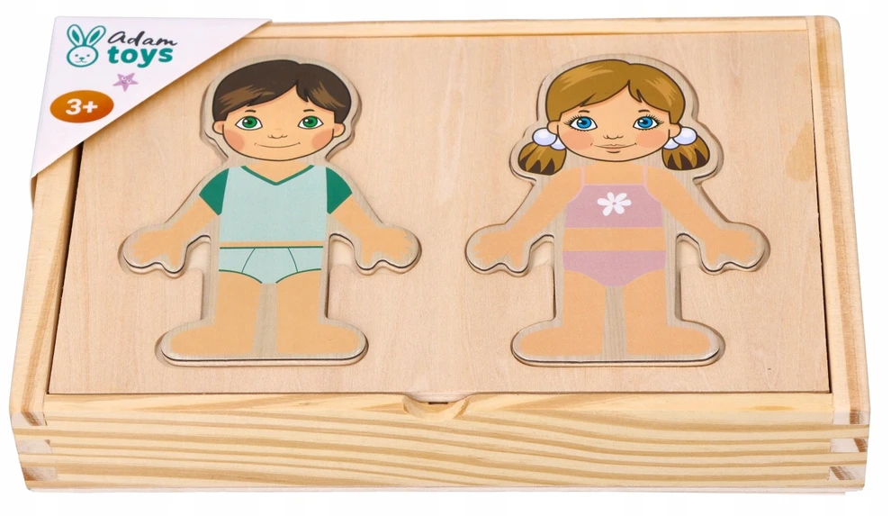 Adam Toys MAGNETINĖ SUKNELĖ SUKNELĖ VAIKAMS MEDINĖ DĖLĖLĖ ADOMO ŽAISLAI 24 Vnt.