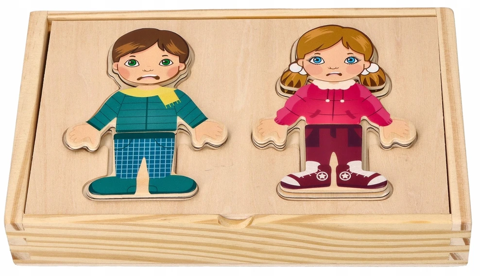 Adam Toys MAGNETINĖ SUKNELĖ SUKNELĖ VAIKAMS MEDINĖ DĖLĖLĖ ADOMO ŽAISLAI 24 Vnt.