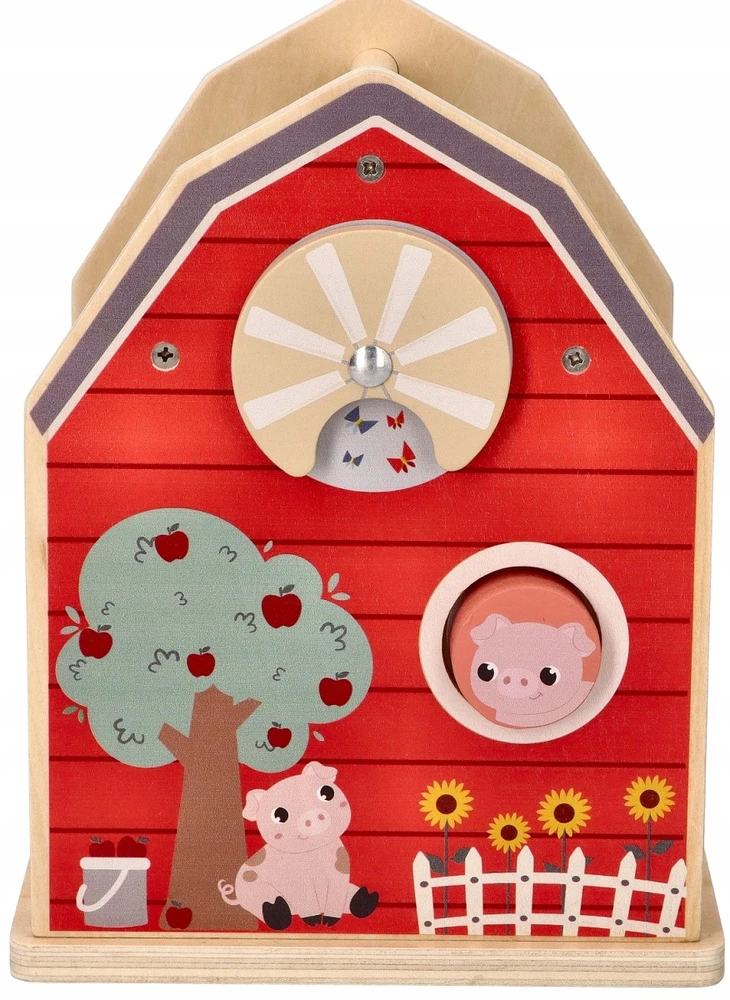 Adam Toys Medinis ūkio formos rūšiavimo žaislas su gyvūnėliais, vaikams nuo 12 mėn., spalvotas