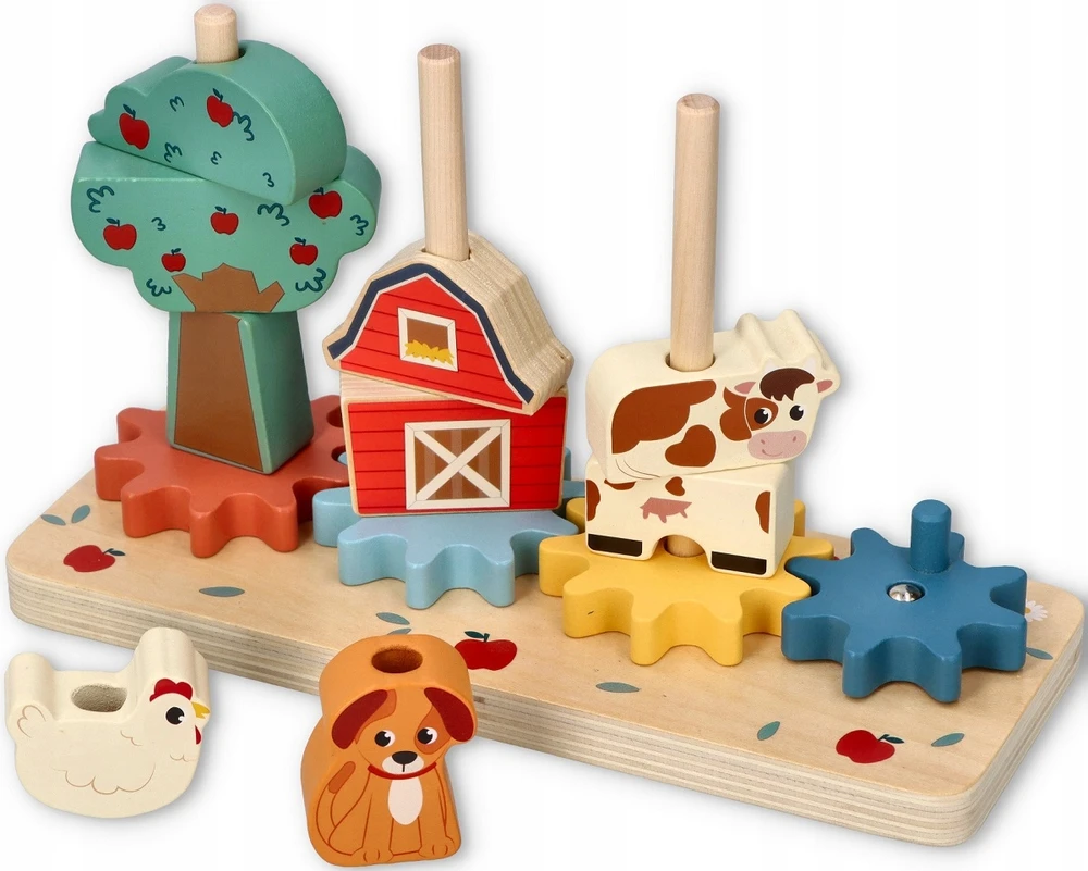 Adam Toys Medinis žaislas su krumpliaračiais "linksma ferma" 12m+