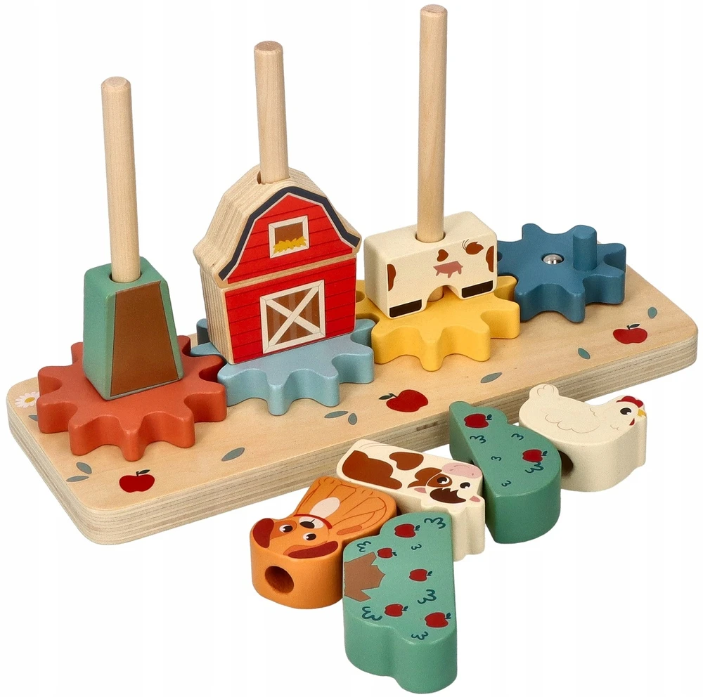 Adam Toys Medinis žaislas su krumpliaračiais "linksma ferma" 12m+