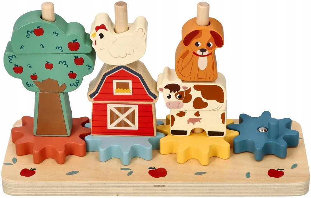 Adam Toys Medinis žaislas su krumpliaračiais "linksma ferma" 12m+