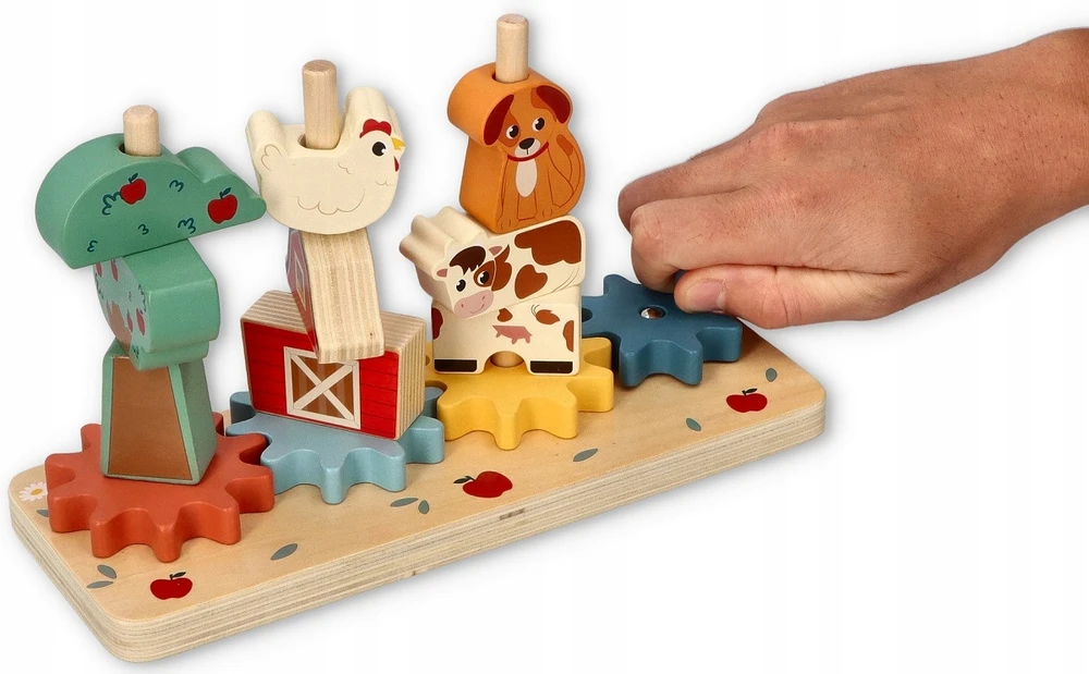 Adam Toys Medinis žaislas su krumpliaračiais "linksma ferma" 12m+