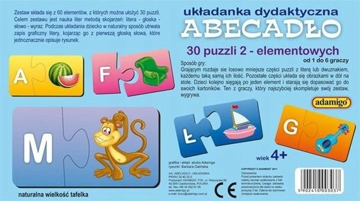 Dėlionė ADAMIGO Alphabet galvosūkis 03037