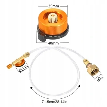 ADAPTERIS KASETĖMS UŽPILDYTI IŠ PROPANO SND DUJŲ BALONO ŽARNOS 60cm