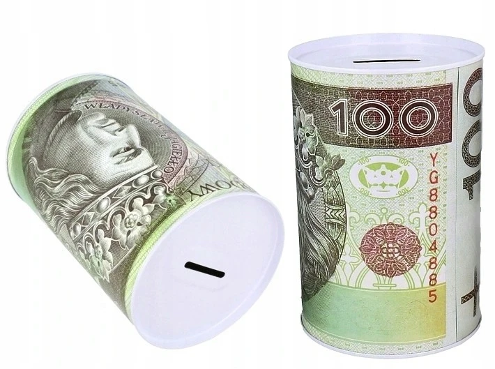 Adar SKARBONKA METALOWA PUSZKA NOMINAŁ MONETY PIENIĄDZE BANKNOT