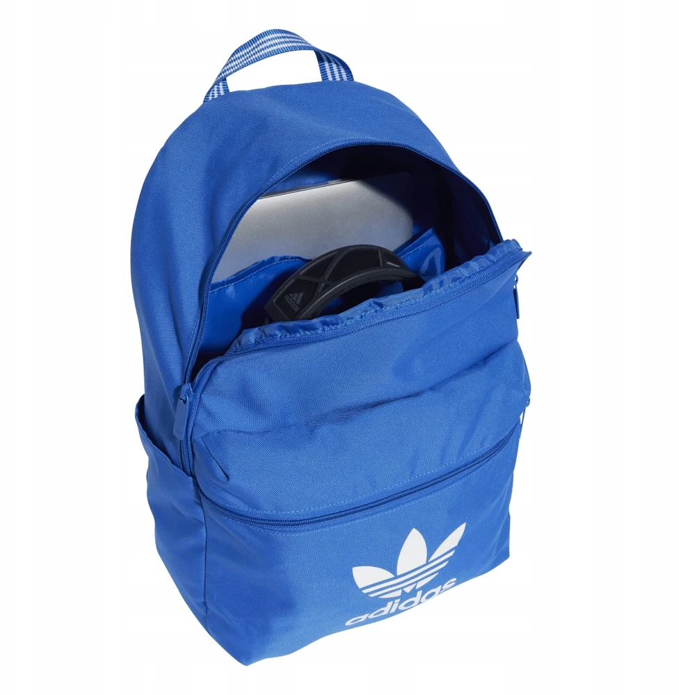 Adidas Adicolor kuprinė Ix7457 - talpi, mėlyna, su baltu logotipu