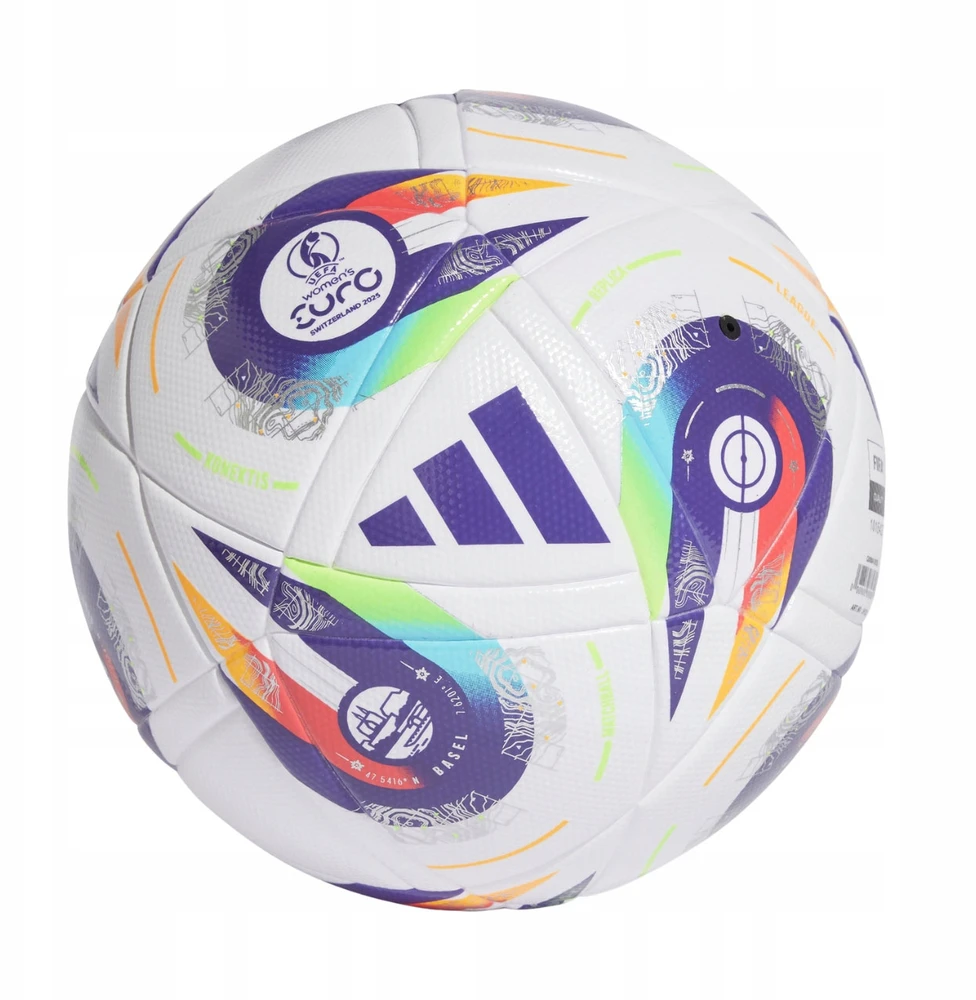 Adidas moterų EURO 2025 League futbolo kamuolys dydis 5 - Balta