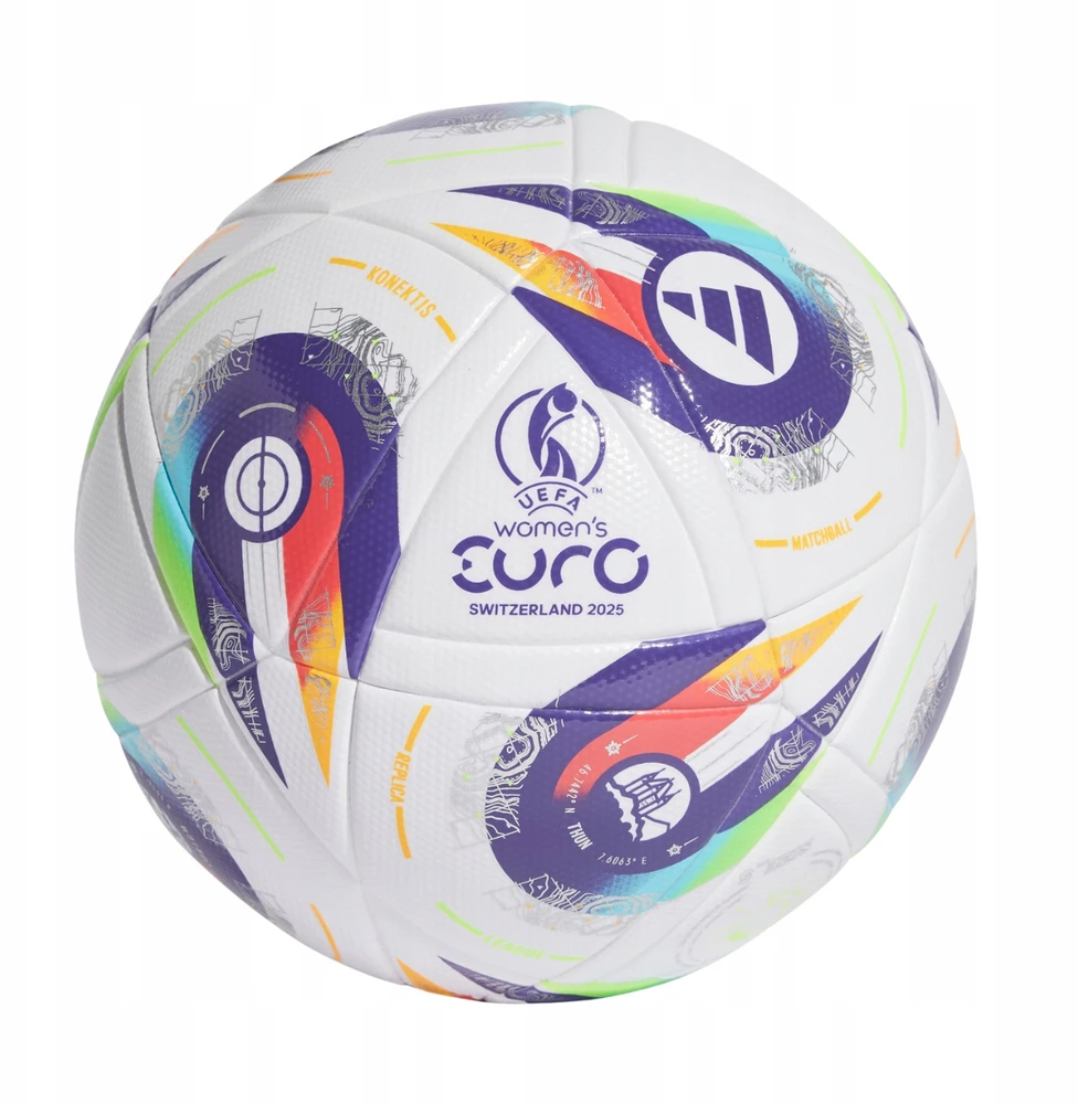 Adidas moterų EURO 2025 League futbolo kamuolys dydis 5 - Balta