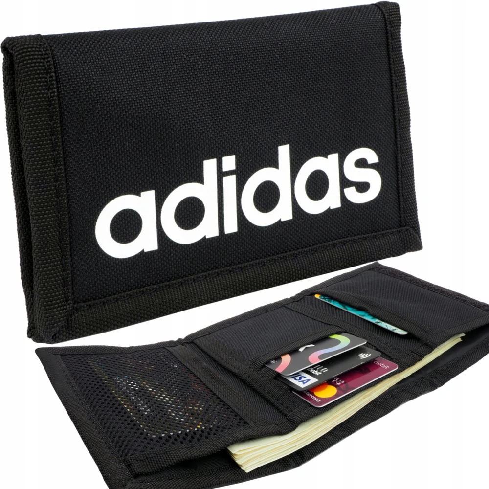 ADIDAS Portfel Juodas SPORTOWY Męski MŁODZIEŻOWY Damski SUWAK na MONETY