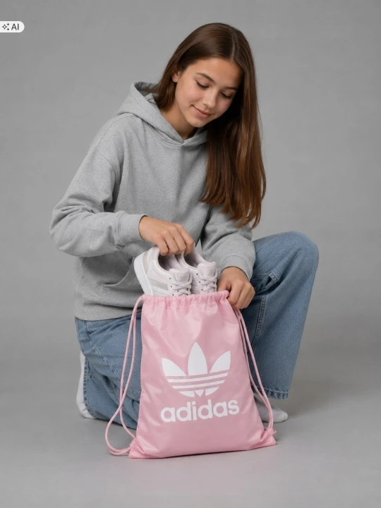 Adidas Rinkinys Mergaitei: Kuprinė 2in1 su maišeliu, rožinė