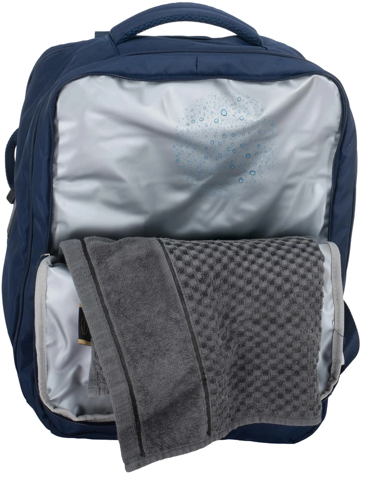 Adler Daugiafunkcinė vandeniui atspari kuprinė 24L, nešiojamas kompiuteris 17, bagažas 40x20x30, 3 skyriai Camry CR 6880 tamsiai mėlyna