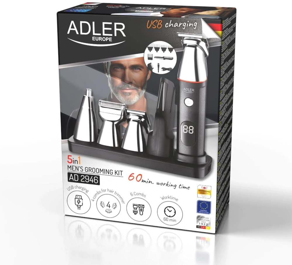 Adler Europe 5 viename vyrų priežiūros rinkinys su LCD – Adler AD 2946 Precision Shaver
