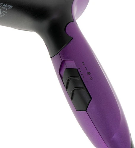 Adler | Plaukų džiovintuvas | AD 2260 | 1600 W | Number of temperature settings 2 | Juodas/Violetinė