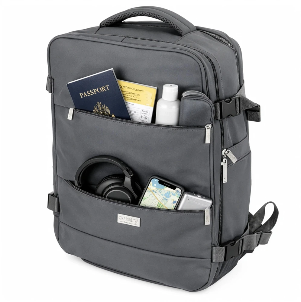Adler Verslo ir sporto kabinos kuprinė 40x20x30 nešiojamas kompiuteris 17 USB vandeniui atsparus Camry CR6880dg