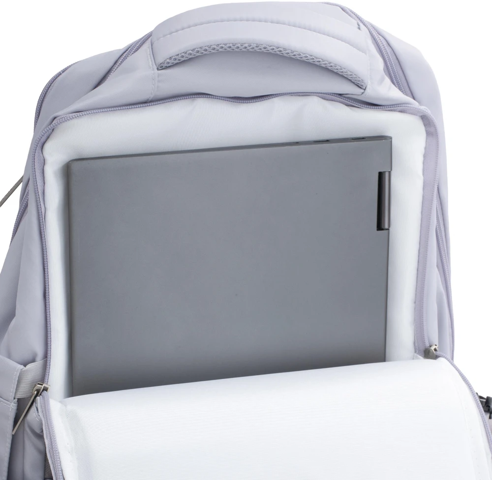 Adler Verslo ir sporto kabinos kuprinė 40x20x30 nešiojamasis 17" vandeniui atsparus RFID Camry CR 6880 šviesiai violetinė