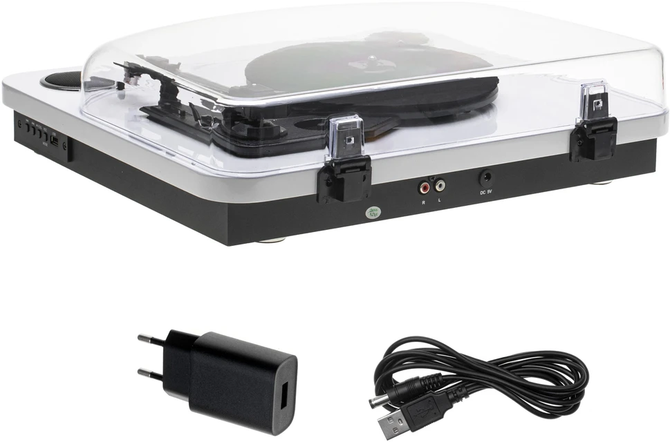 Patefonas Adler AD-1914W su USB ir Bluetooth, baltos spalvos