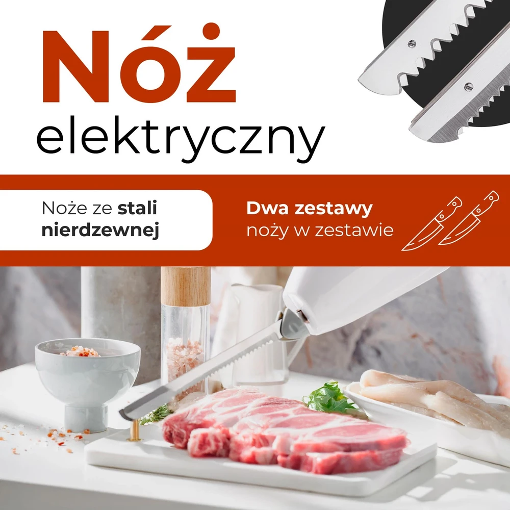 Adler | Electric Knife | AD 4512 | Baltas